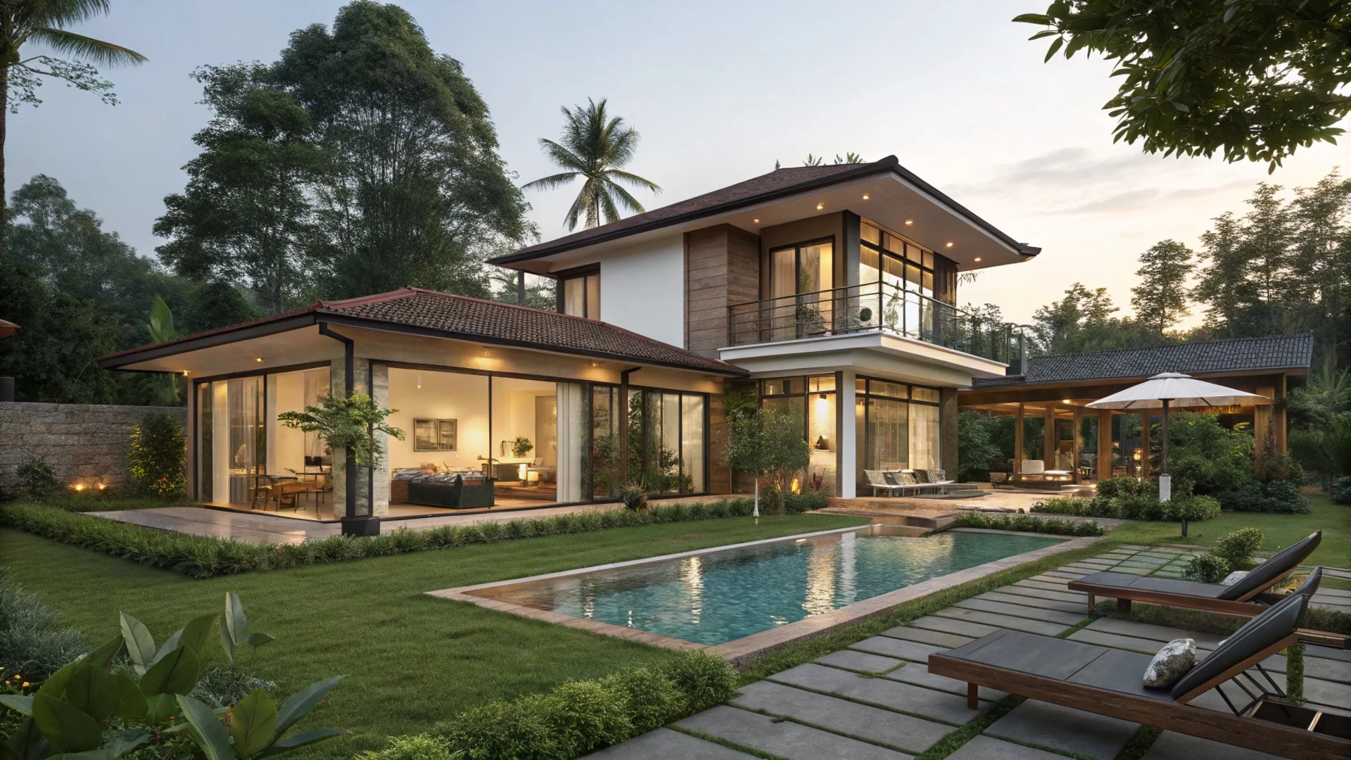 Garden bungalow in shantiniketan